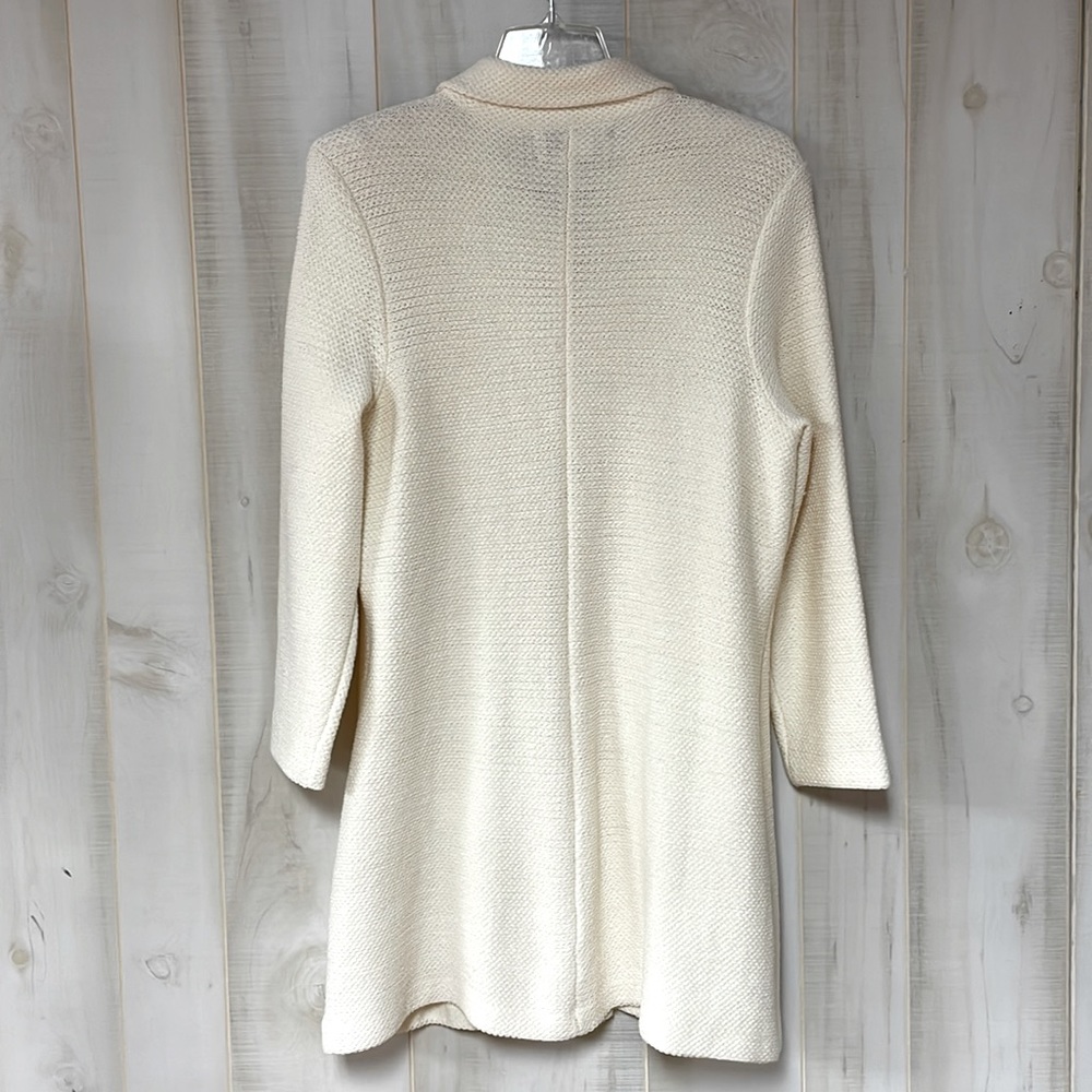 Cream Textured Button-Front Coat - Picture 2 of 5